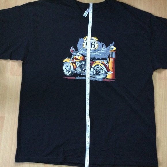 Route 66 Motorcycle Biker 2XL T-shirt Black Graphic Road Trip 100% Cotton - Picture 7 of 7